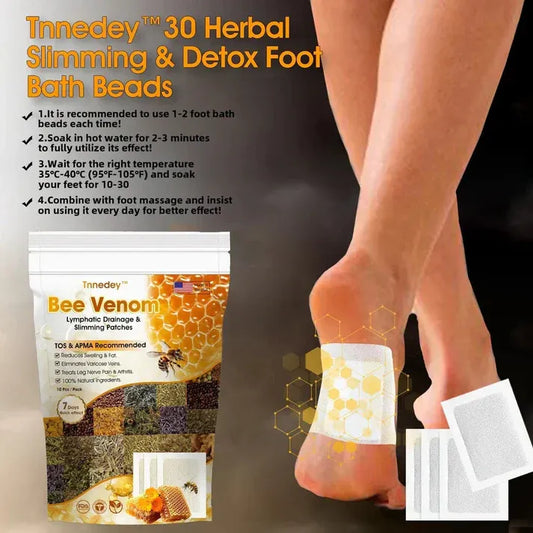 Detox Slim Bee Venom Foot Patches – 20‑Pack (10 + 10 Free) for Natural Lymphatic Drainage & Overnight Detox